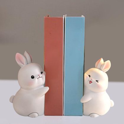 Lovely Rabbit Bookend Resin Bunny Book Ends