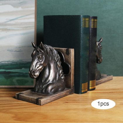 Retro Horse Head Statue Book Stopper